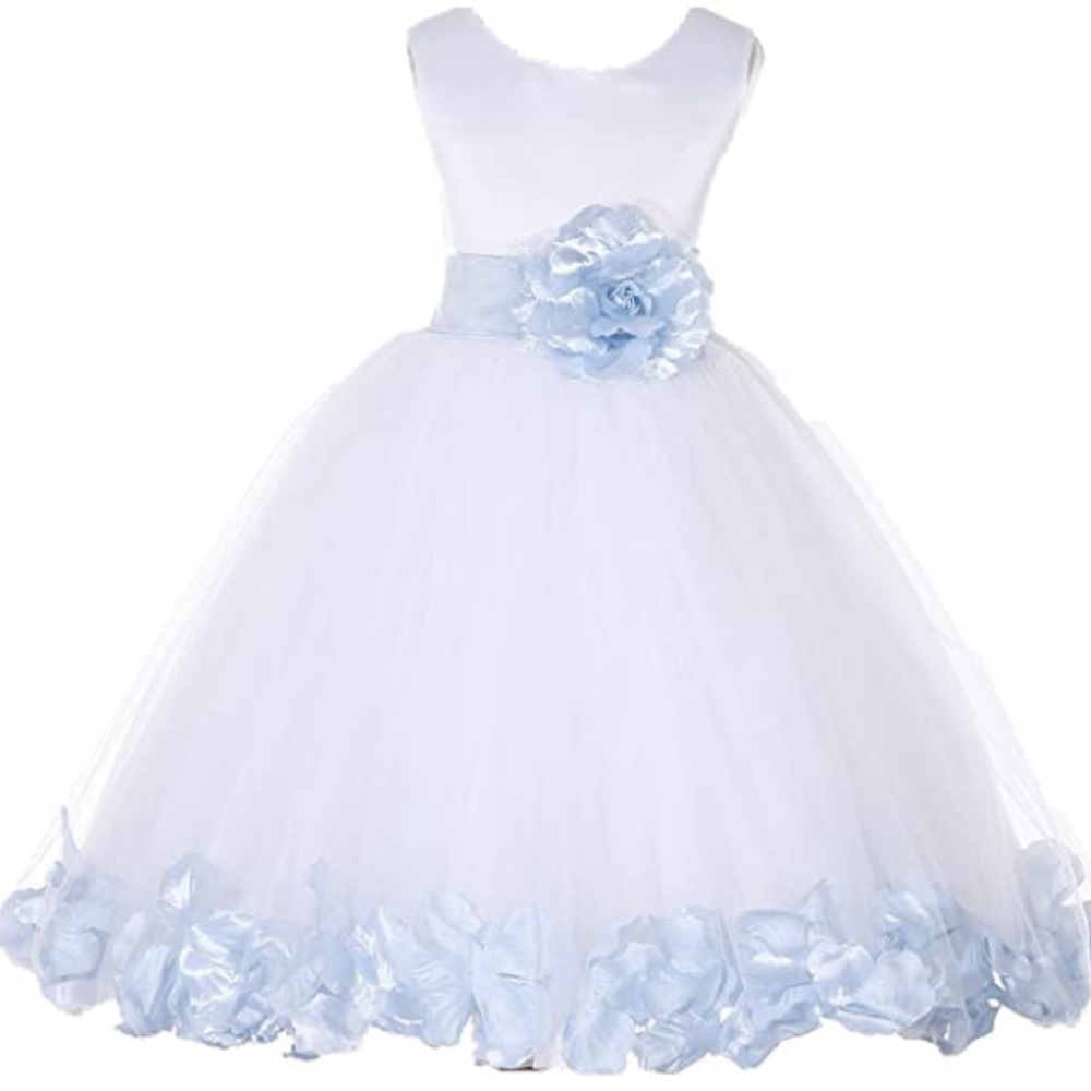 COLOR: ICE BLUE / Petals Flower Girl’s Dress